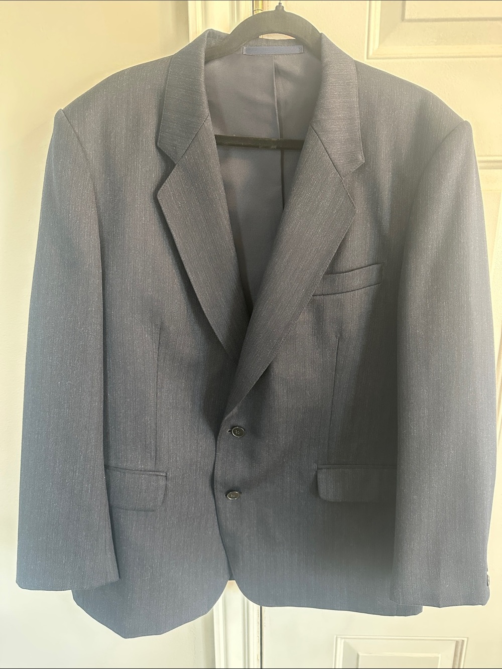 Men's Tailored Dark Navy Two-Button Suit Jacket by Tiklas Made in Finland 80-90s